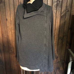 Lululemon Cotton Stretch Wrap Jacket Gray w Snaps